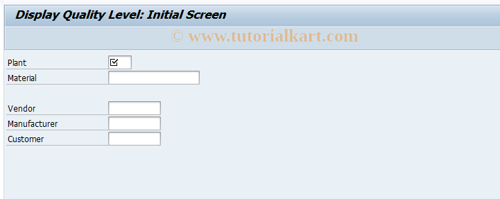 SAP TCode QDL3 - Display quality level