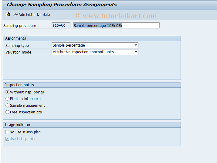 SAP TCode QDP2 - Change sampling scheme