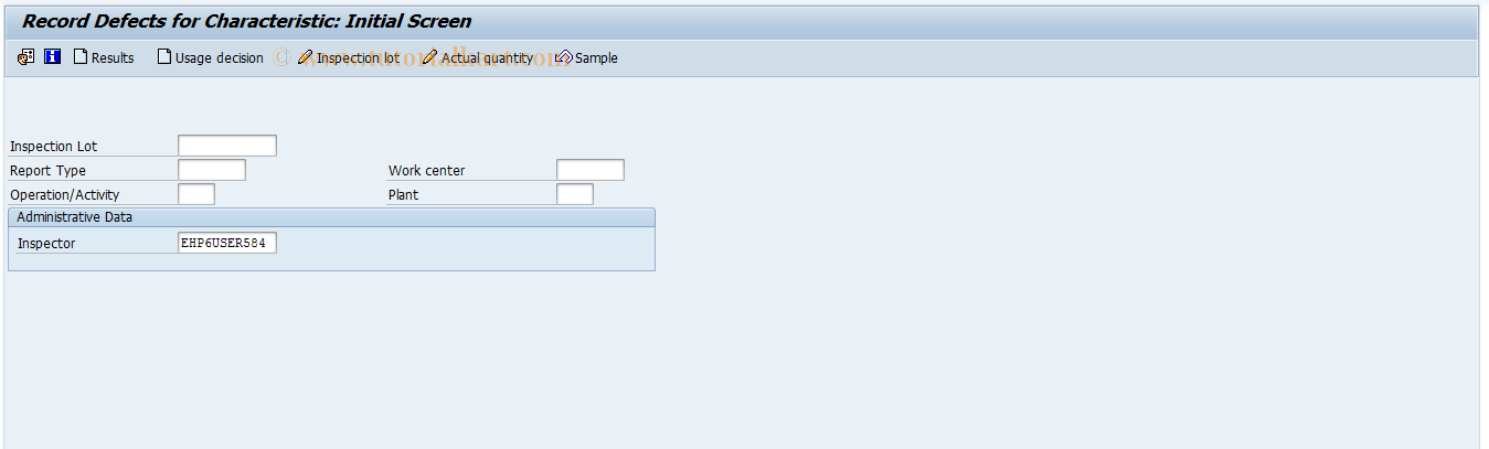 SAP TCode QF31 - Record defects for characteristic