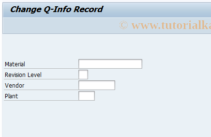 SAP TCode QI02 - Change qual.information - purchasing