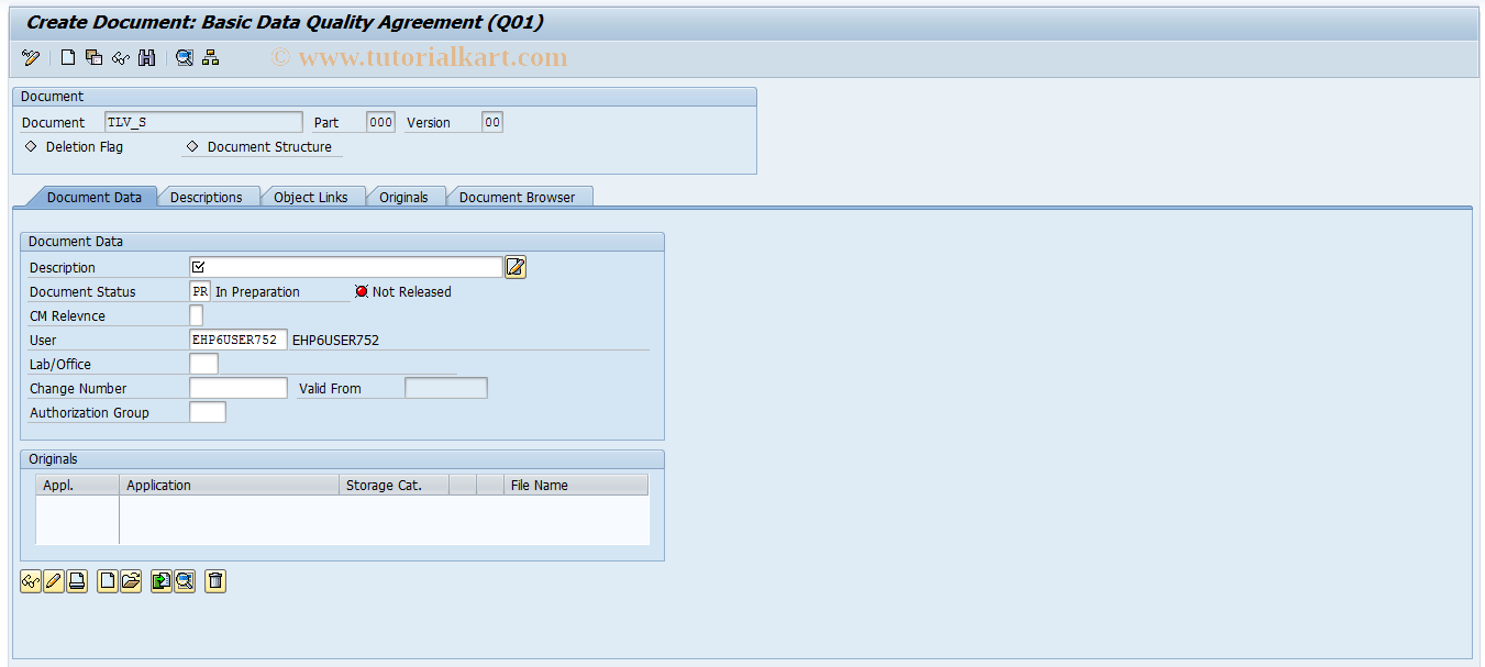 SAP TCode QV01 - Create quality assurance agreement