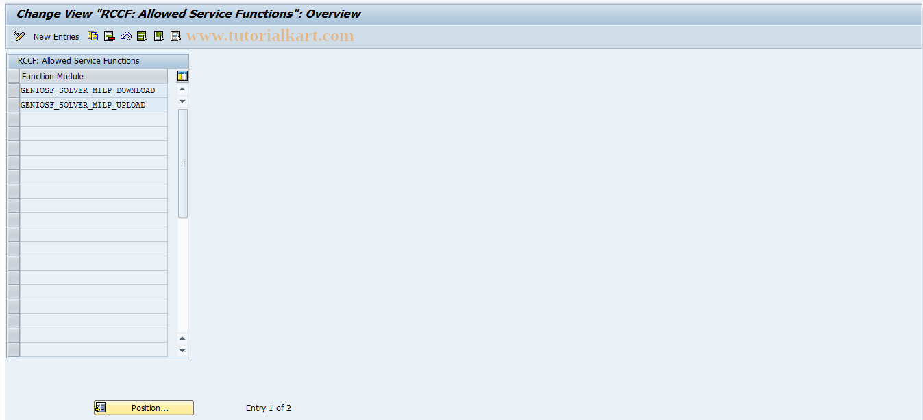 SAP TCode RCC_SECUREFUNC - RCCF: Secure Functions