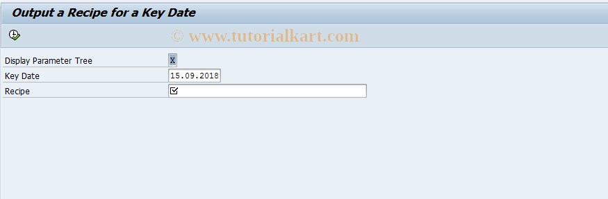 SAP TCode RCPOTPT - RMS-RCP: Recipe Output
