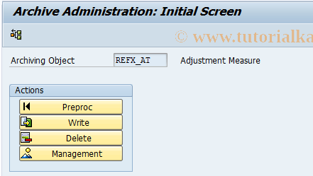 SAP TCode REAJATAR - Archive Adjustment Measures