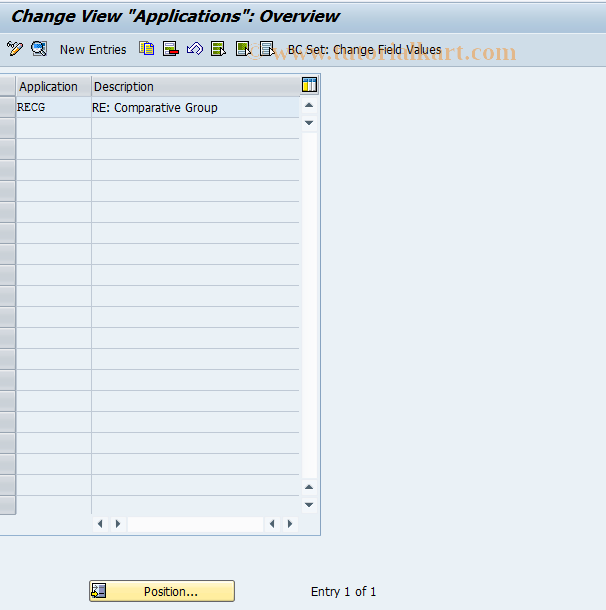 SAP TCode REAJCG0001 - CG: Applications