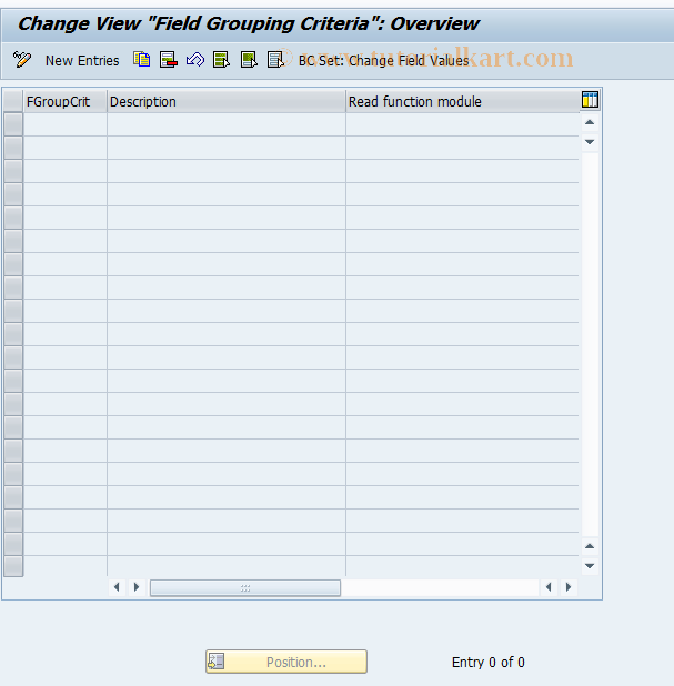 SAP TCode REAJCG0012 - CG: Field Modification Criteria