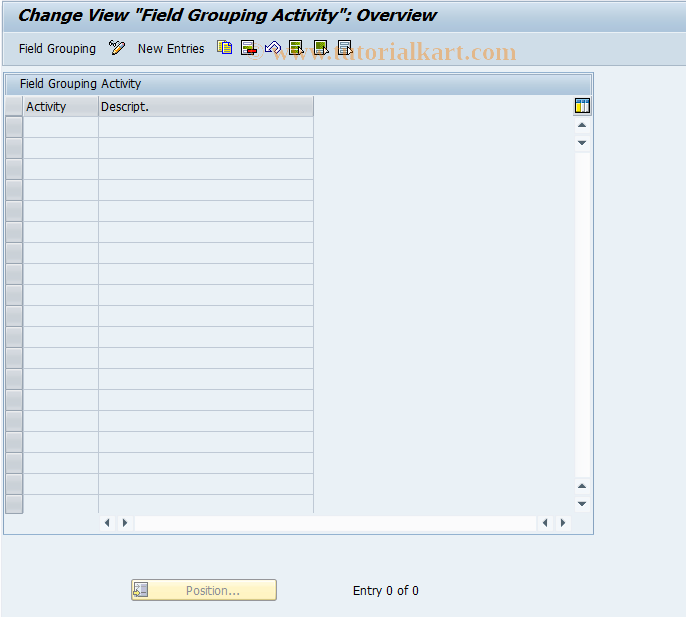 SAP TCode REAJCG0100 - CG: Field Modification per Activity