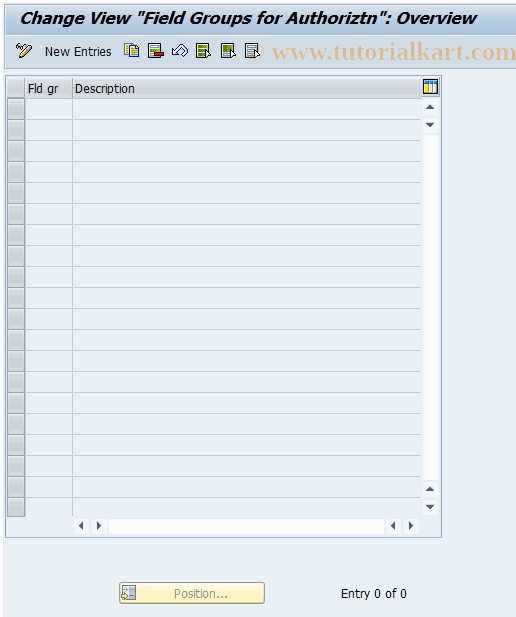 SAP TCode REAJCG0103 - CG: Field Groups for Authorization