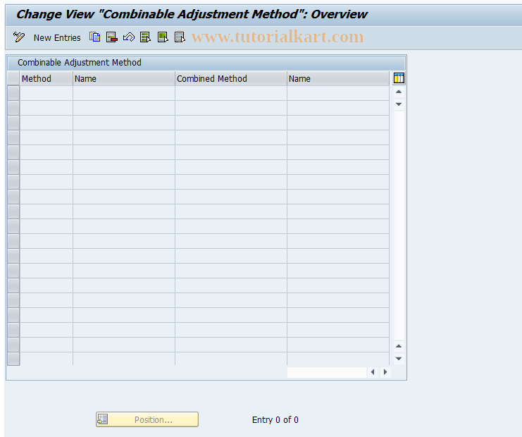 SAP TCode REAJMETHCOMB - Combinable Adjustment Method