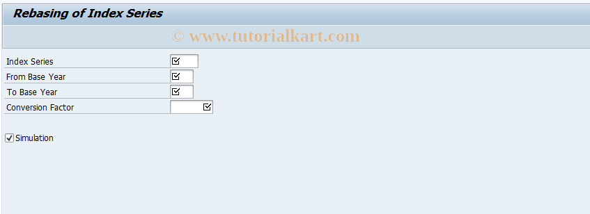 SAP TCode REAJREBASEINDEX - Rebasing of Index Points