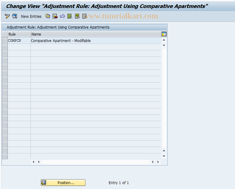 SAP TCode REAJRULECOMP - Comp. Apartment Adjustment Rule