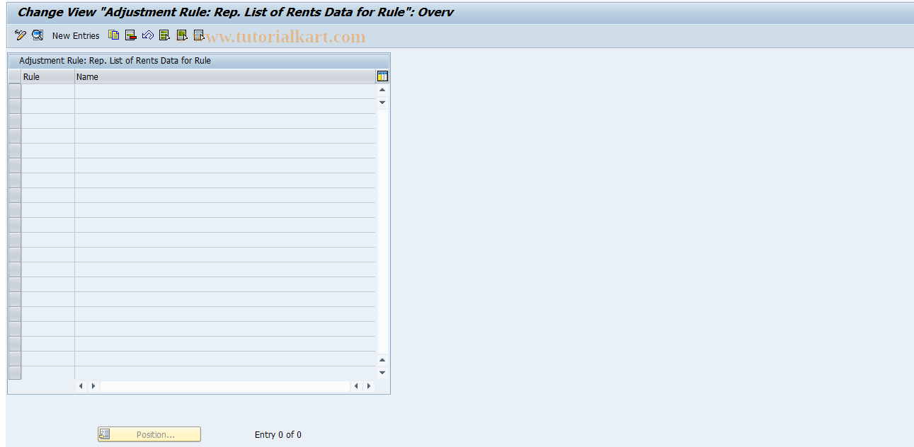 SAP TCode REAJRULERLRA - Rep.List of Rents Adjustment Rule