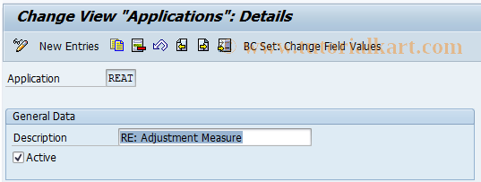 SAP TCode REAT0001 - AM: Applications