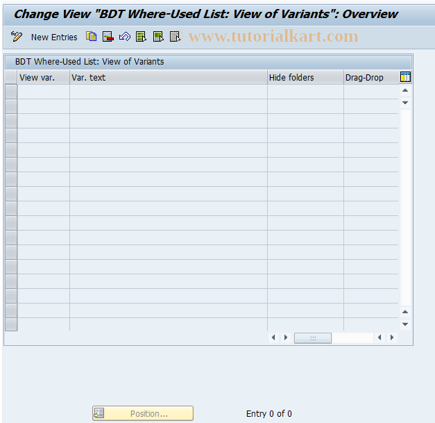 SAP TCode REAT0107 - AM: Where-Used List: Views