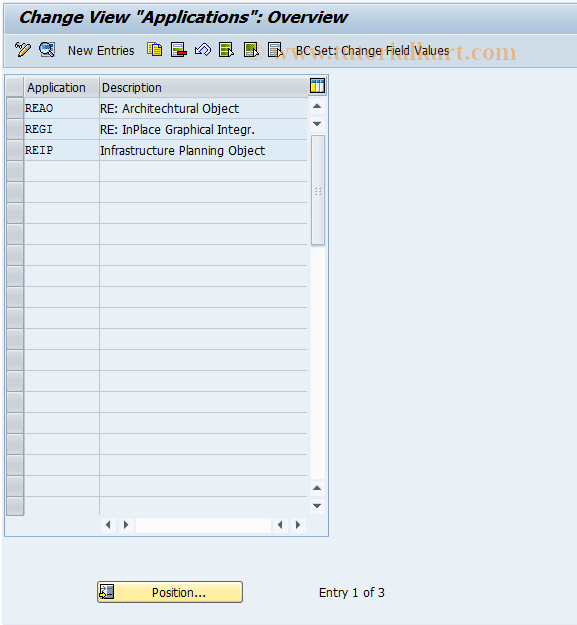 SAP TCode REBDAO0001 - AO: Applications