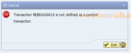 SAP TCode REBDAO0010 - AO: Matchcode