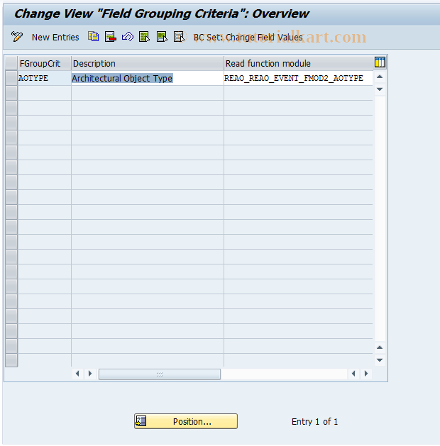 SAP TCode REBDAO0012 - AO: Field Modification Criteria