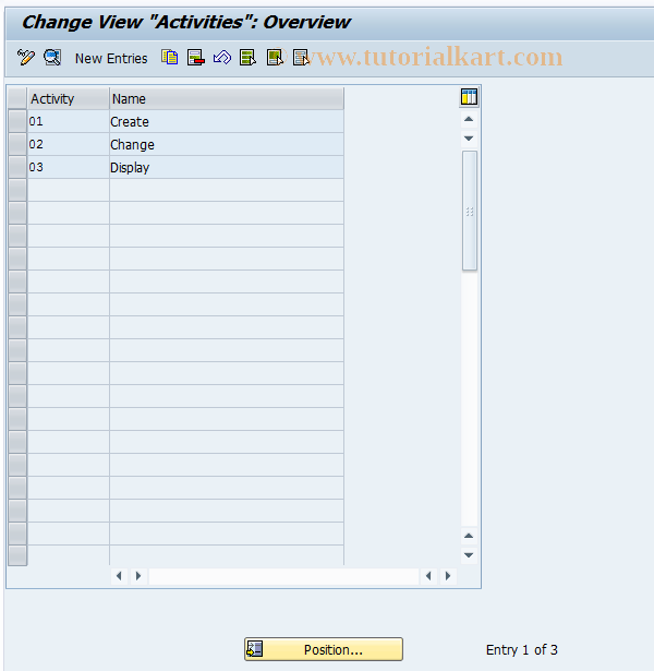 SAP TCode REBDAO0018 - AO: Activities