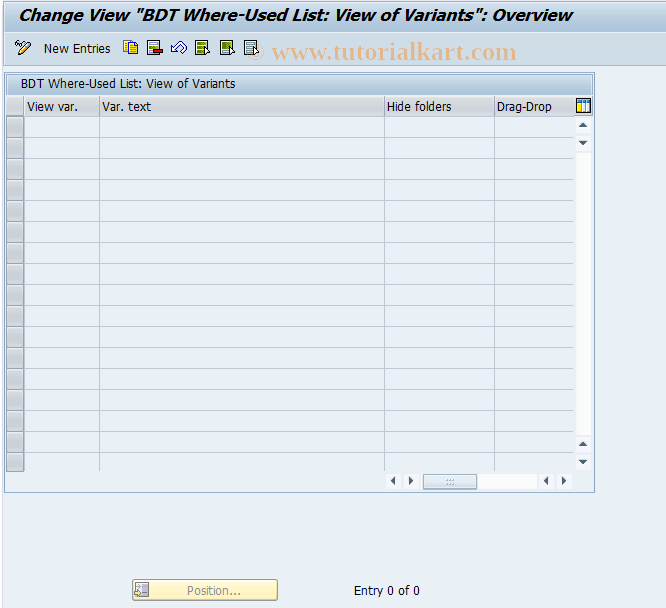 SAP TCode REBDAO0107 - AO: Where-Used List: Views