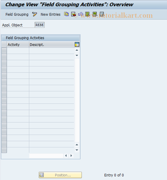 SAP TCode REBDBE0019 - BE: Field Modification  per Activity(Control)