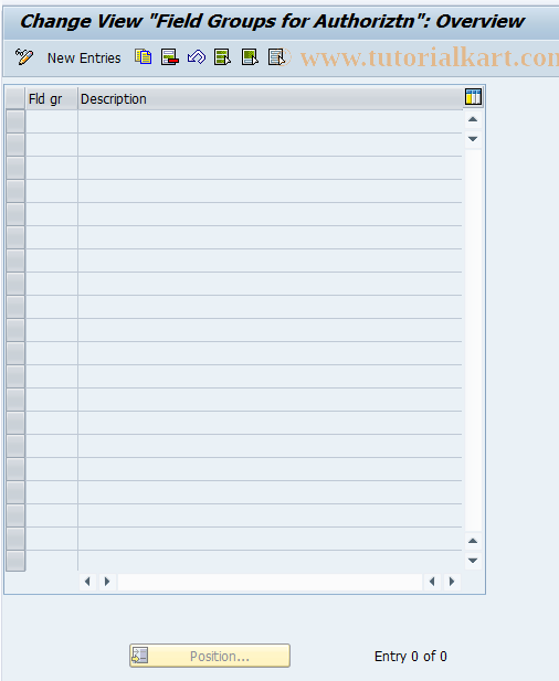 SAP TCode REBDBE0103 - BE: Field Groups for Authorization