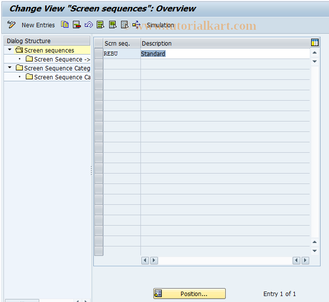 SAP TCode REBDBU0006 - BU: Screen Sequences