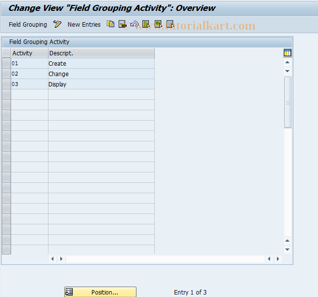 SAP TCode REBDBU0100 - BU: Field Modification per Activity