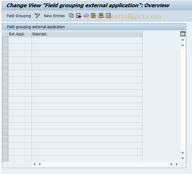 SAP TCode REBDBU0105 - BU: Field Grouping Per External Appl.