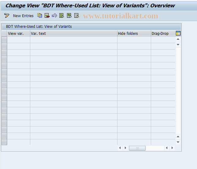 SAP TCode REBDBU0107 - BU: Where-Used List: Views