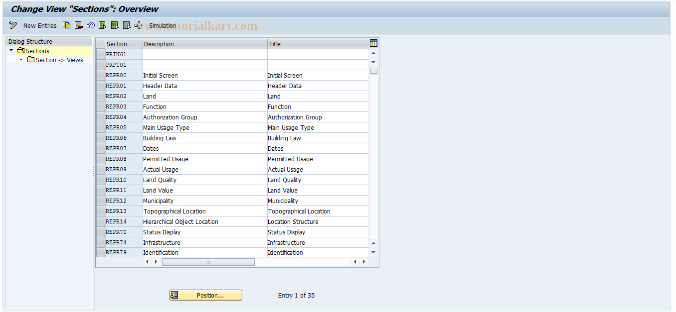 SAP TCode REBDPR0004 - PR: Stages