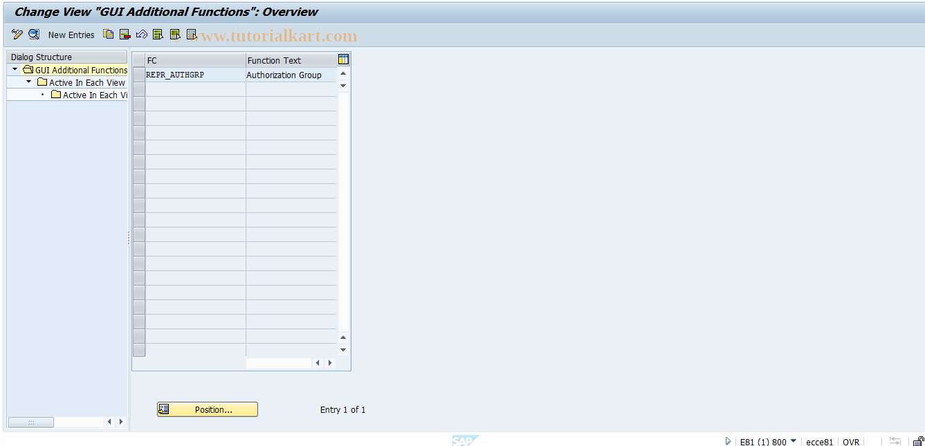 SAP TCode REBDPR0009 - PR: GUI Additional Functions