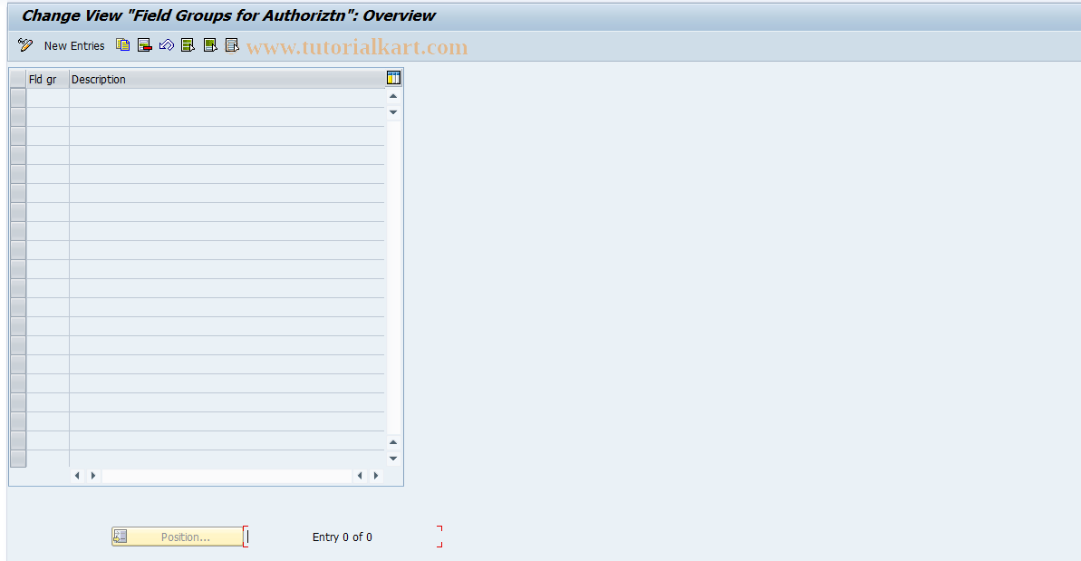 SAP TCode REBDPR0103 - PR: Field Groups for Authorization