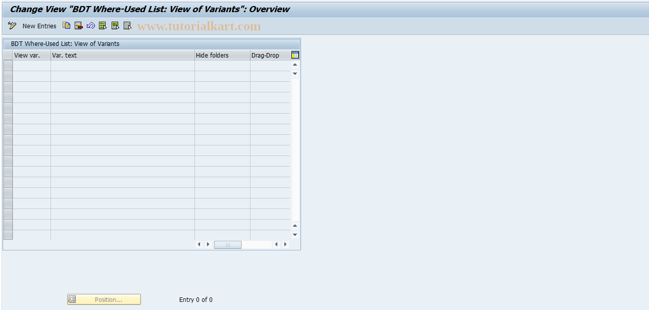 SAP TCode REBDPR0107 - PR: Where-Used List: Views