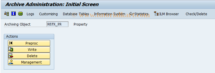 SAP TCode REBDPRAR - Archive Land