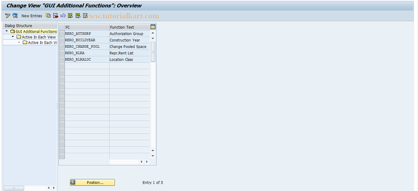 SAP TCode REBDRO0009 - RO: CUA Additional Functions