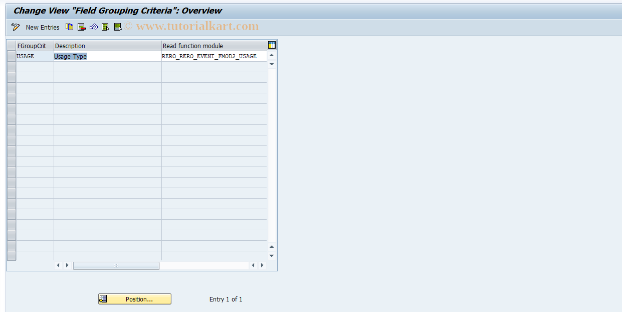 SAP TCode REBDRO0012 - RO: Field Modification Criteria