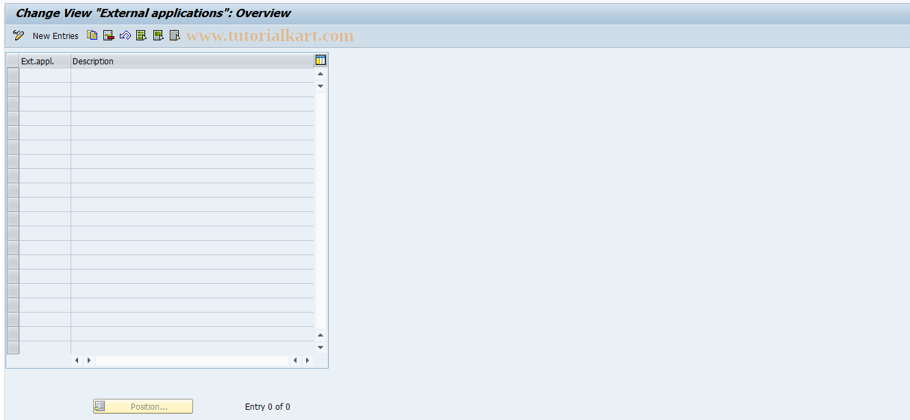 SAP TCode REBDRO0017 - RO: External Applications