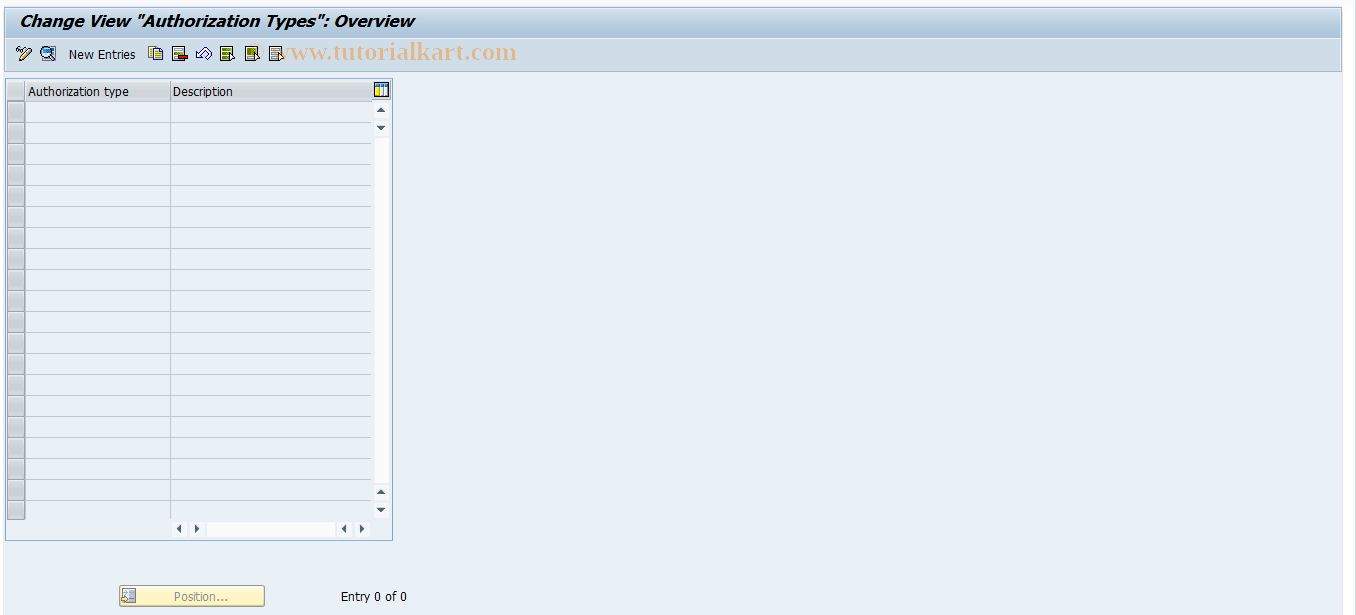 SAP TCode REBDRO0102 - RO: Authorization Types