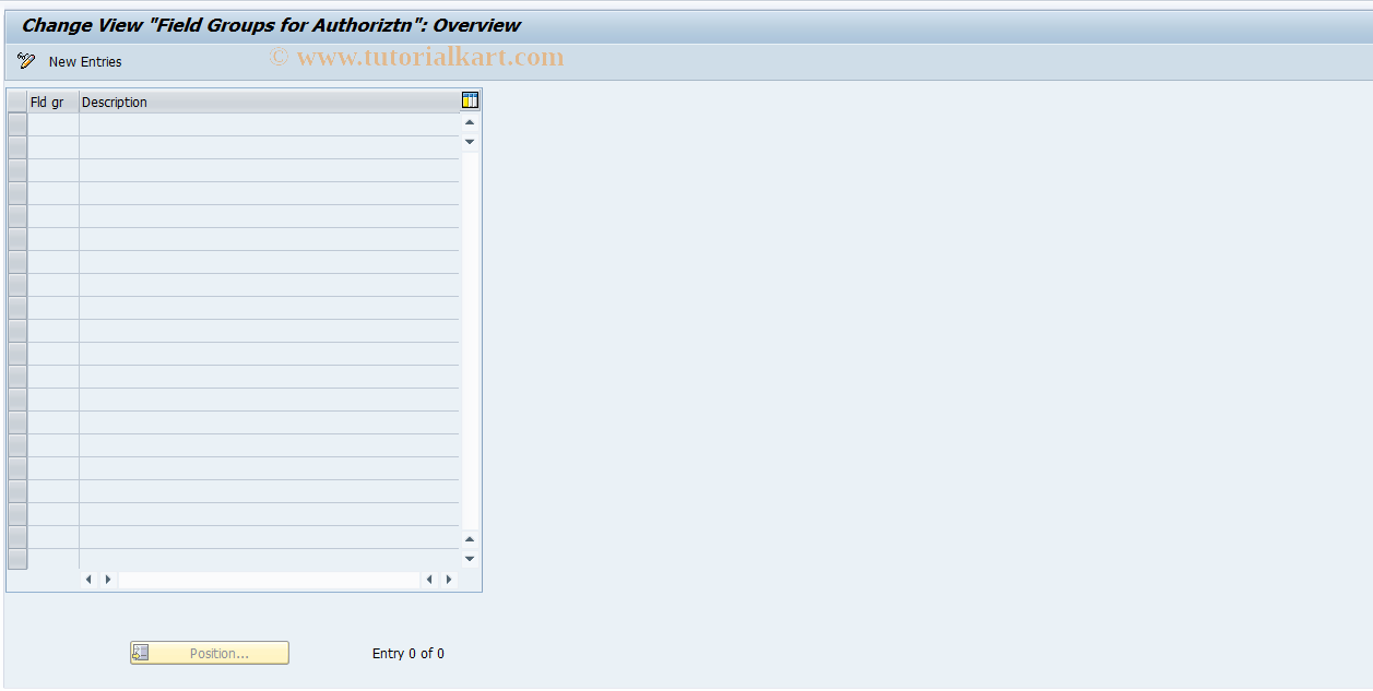 SAP TCode REBDRO0103 - RO: Field Groups for Authorization