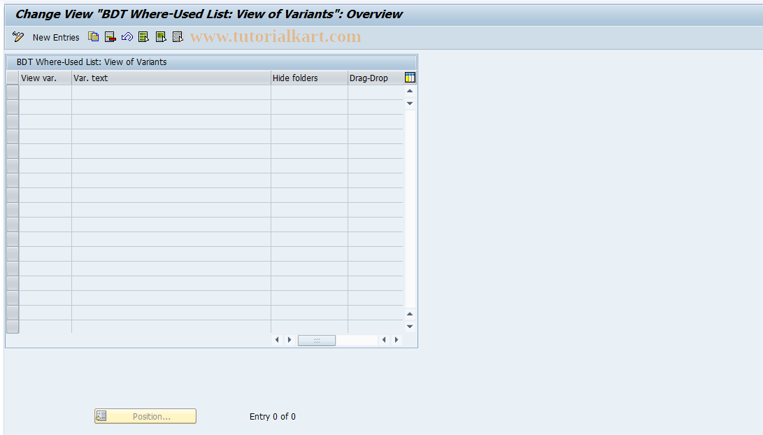 SAP TCode REBDRO0107 - RO: Where-Used List: Views