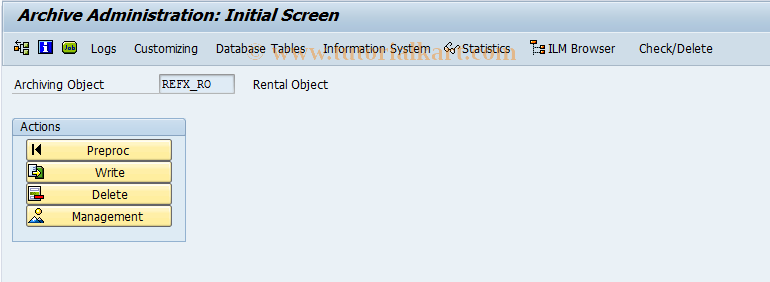 SAP TCode REBDROAR - Archive Rental Objects