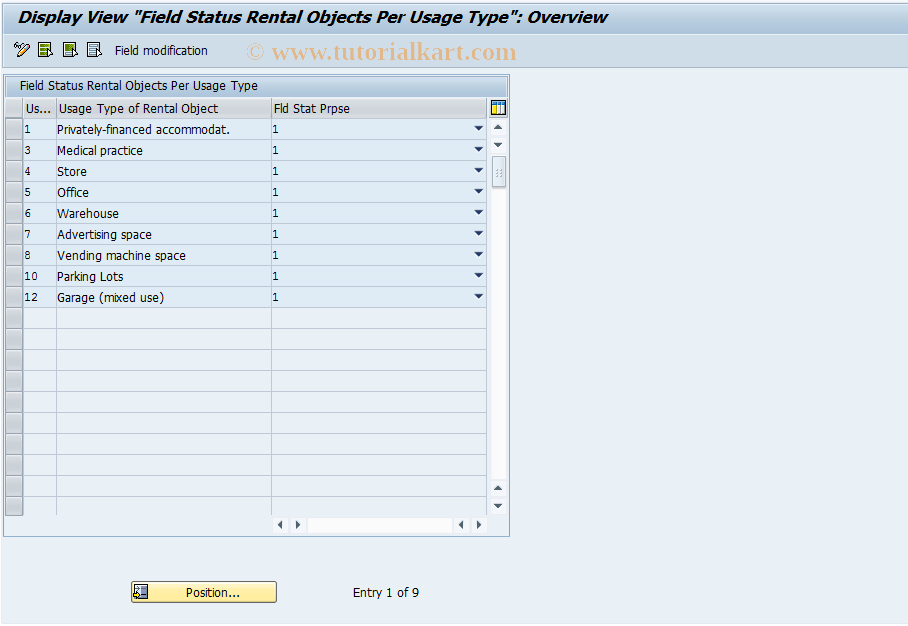 Tcode For Field Status Group Table In Sap