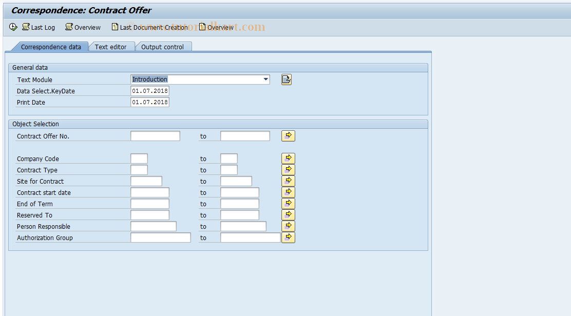 SAP TCode RECPA380 - Contract Offer