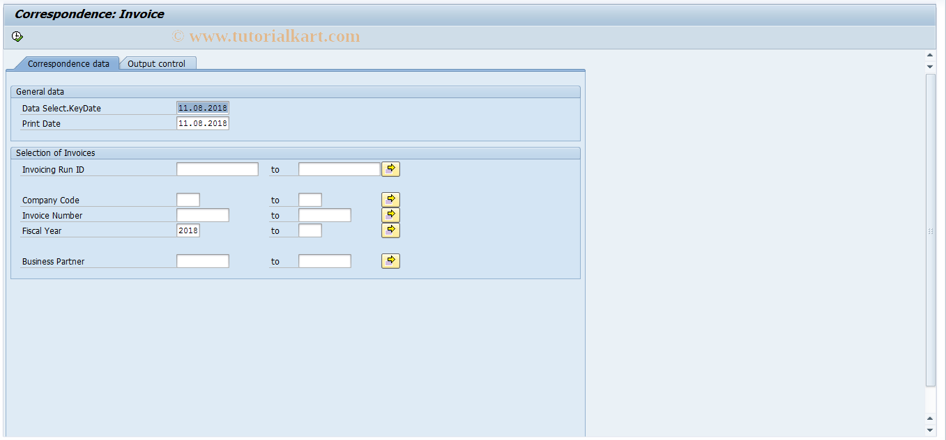 SAP TCode RECPA520 - Invoice for Rent