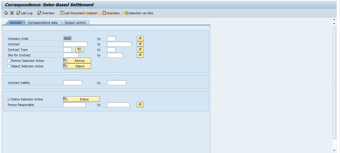 SAP TCode RECPA570 - Sales-Based Settlement