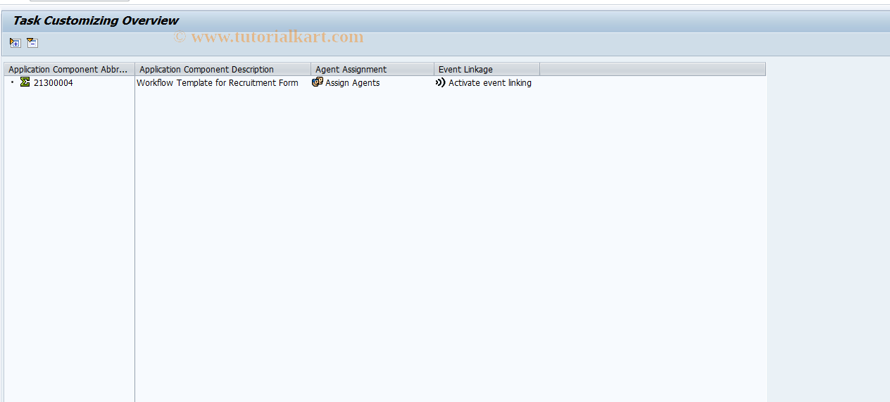 SAP TCode RECRWF - Customizing Workflow Recruitmnt Form