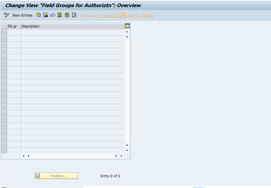 SAP TCode REGC0103 - Field groups for authorization