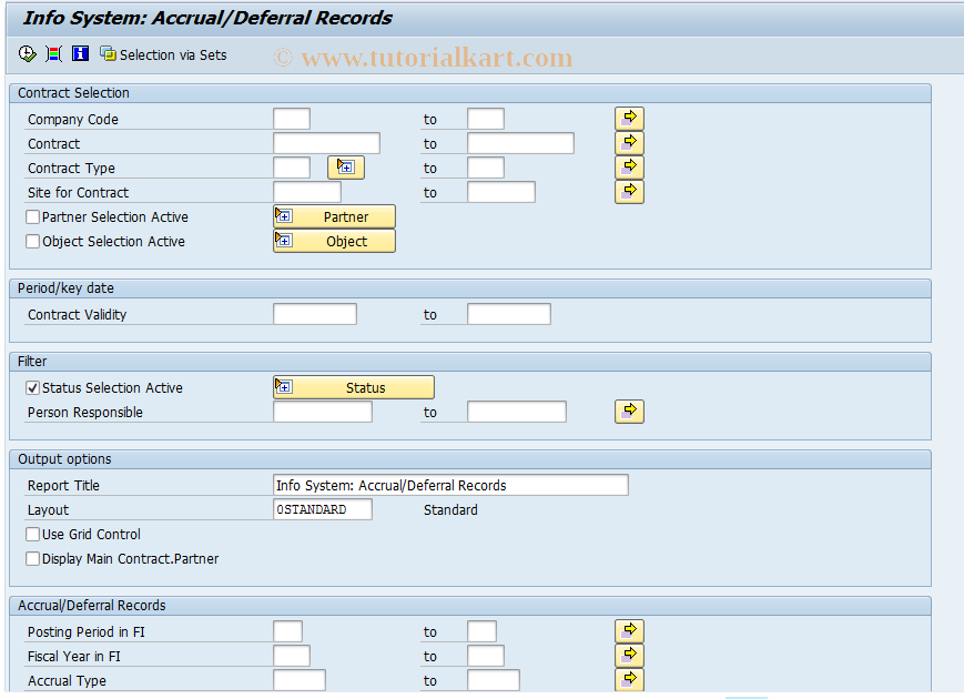 SAP TCode REISACRITEM - Accrual/Deferral Records