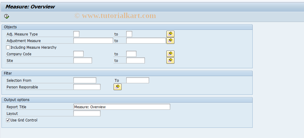 SAP TCode REISAJAT - Info System: Measure Overview