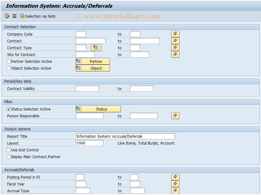 SAP TCode REISALIT - Accruals/Deferrals